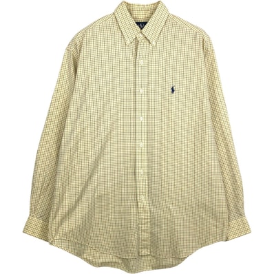 古着 ラルフローレン Ralph Lauren BLAKE 長袖 ボタンダウンチェックシャツ メンズM相当/eaa649975