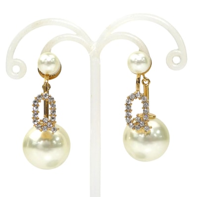 クリスチャンディオール Christian Dior ピアス トライバル ピアス メタル/フェイクパール ゴールド/ホワイト レディース【中古】 56962d