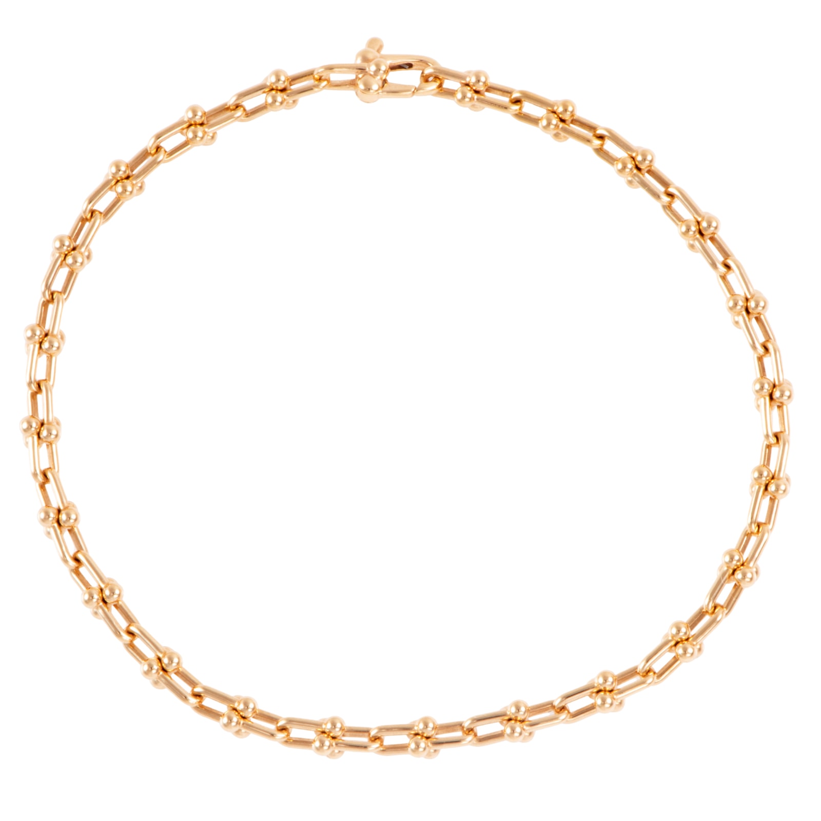 TIFFANY&Co. ティファニー ハードウェア マイクロ リンク ブレスレット K18RG ピンク ゴールド【中古】