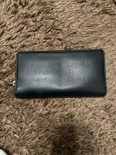 BALENCIAGA Logo Round Fastener Wallet "Black/Pink"