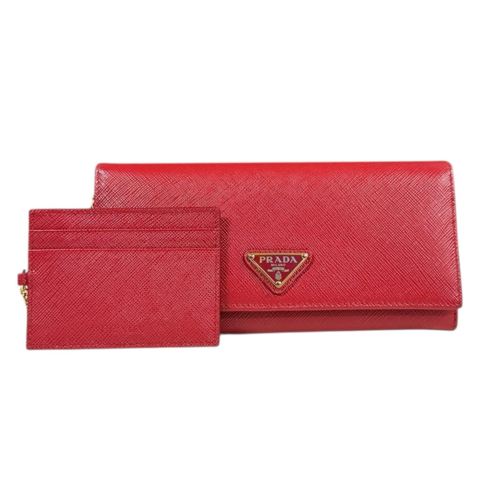 プラダ サフィアーノ 長財布 レザー 1MH132 レディース PRADA  中古