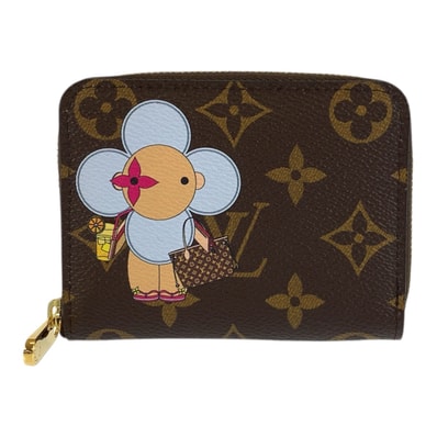 超美品 LOUIS VUITTON ルイヴィトン モノグラム ヴィヴィエンヌ ジッピー コインパース ブラウン ゴールド金具 PVC コインケース カードケース 601951 【中古】