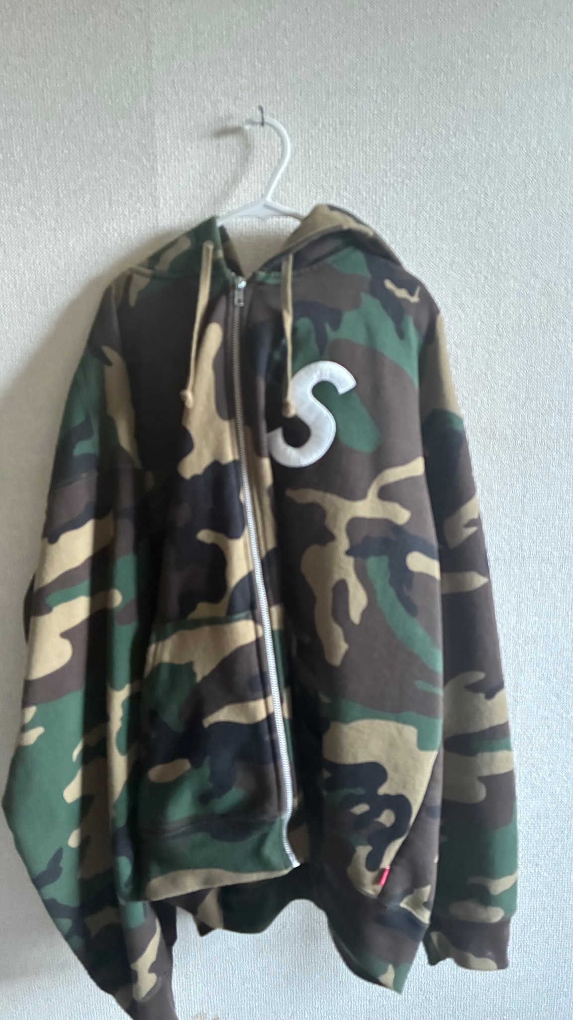 Supreme S Logo Zip Up Hooded Sweatshirt (25FW) "Woodland Camo"