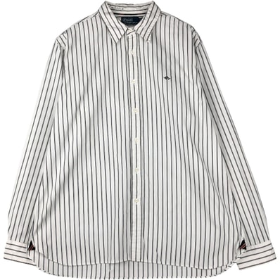 古着 ラルフローレン Ralph Lauren POLO by Ralph Lauren 長袖 コットンストライプシャツ メンズXL相当/eaa591725