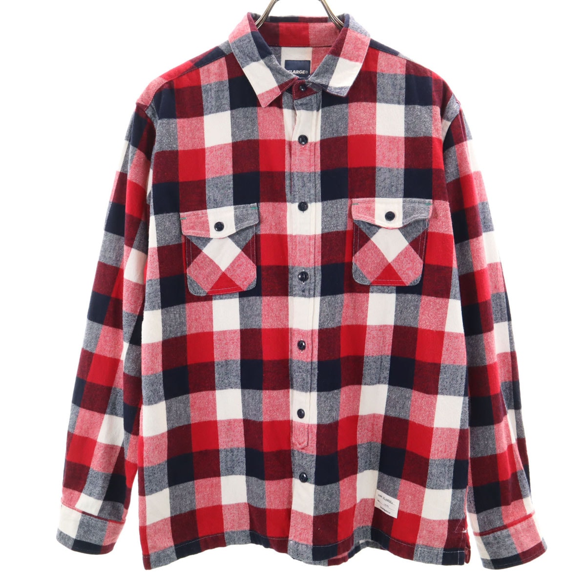 XLARGE エクストララージ チェック柄 長袖 ネルシャツ L レッド