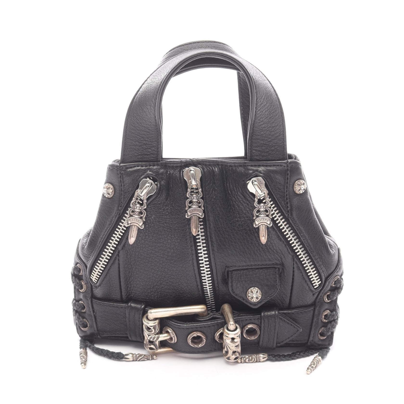 Chrome Hearts Small JJ Dean Leather Riders Handbag "Black"