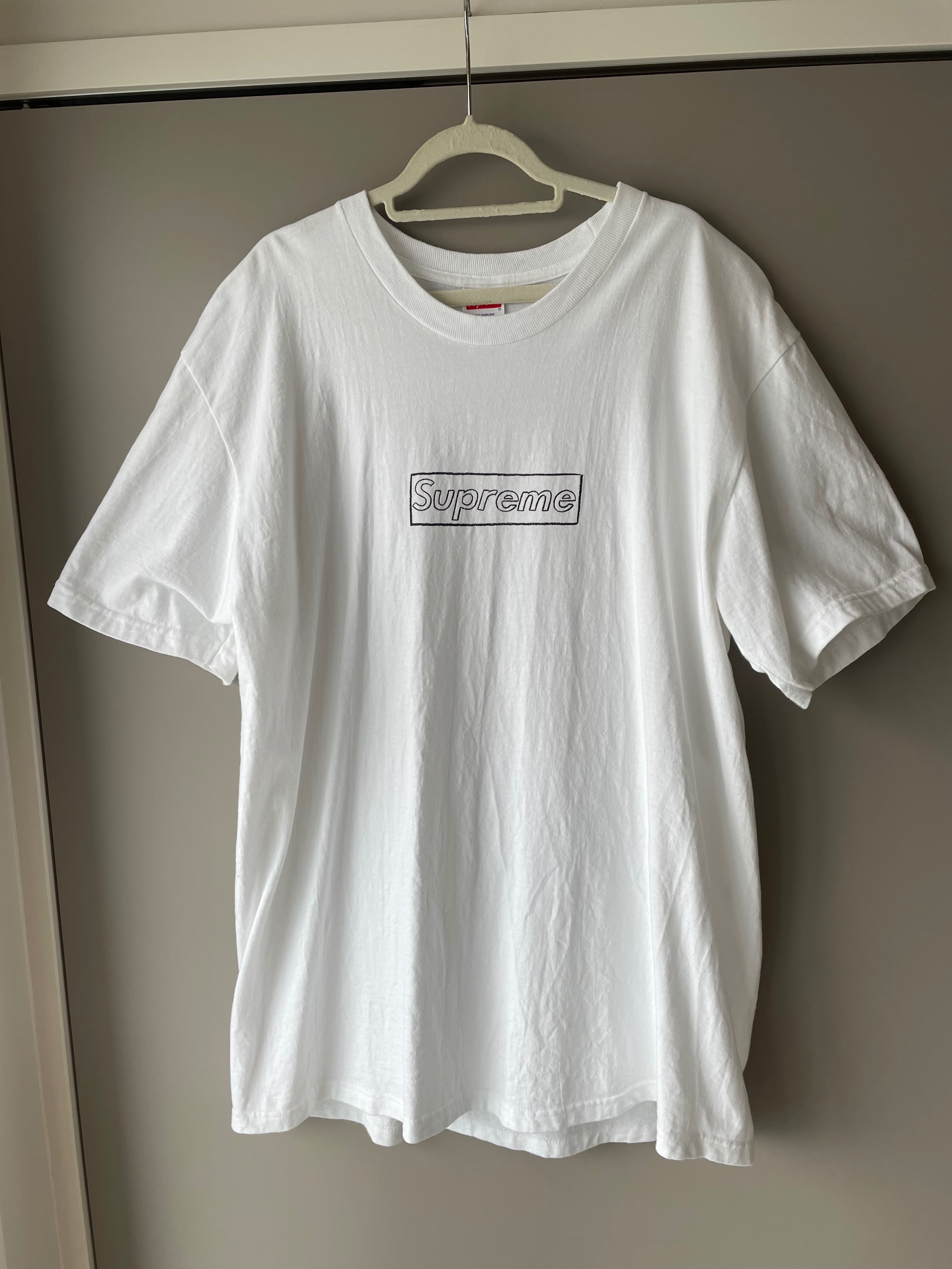 Supreme KAWS Chalk Logo Tee "White"