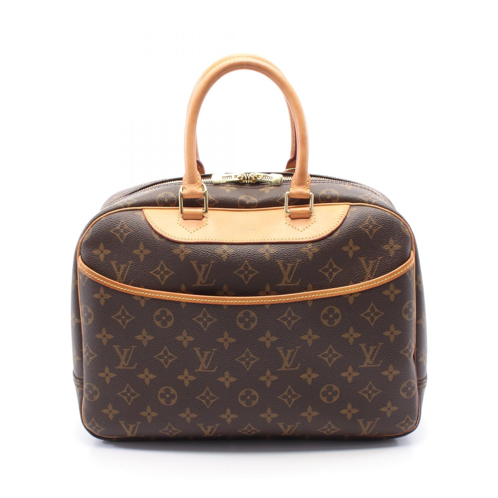 ルイ・ヴィトン LOUIS VUITTON ドーヴィル ボーリングヴァニティ ハンドバッグ バッグ PVCコーティングキャンバス レザー モノグラム レディース ブラウン系 M47270 【中古】