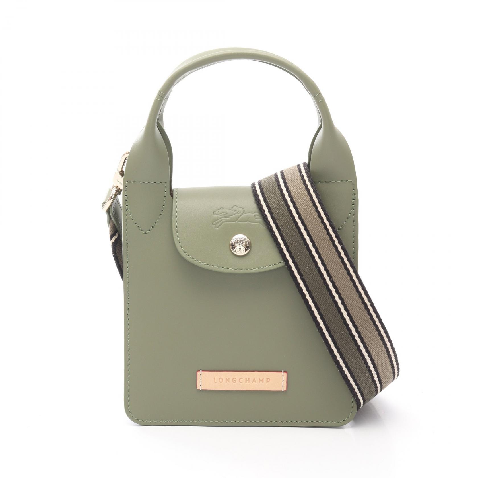 ロンシャン Longchamp ル プリアージュ エクストラXS ハンドバッグ バッグ レザー レディース カーキ系 10293HFZ466 【中古】