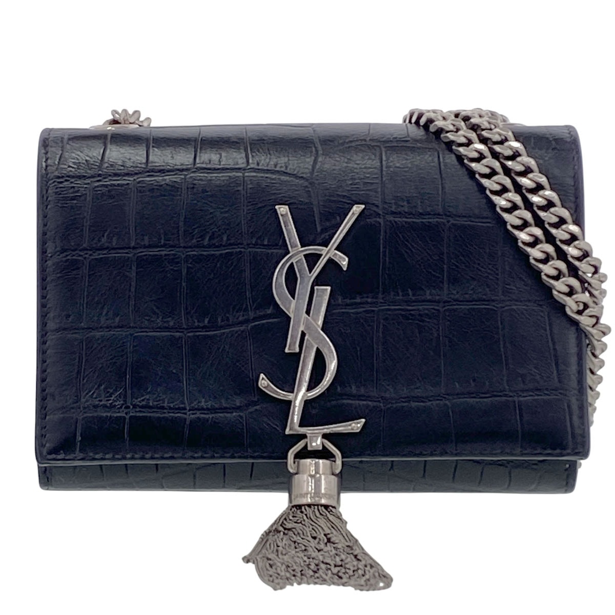 YVES SAINT LAURENT イヴ・サンローラン ケイト レザー チェーン ショルダーバッグ ショルダーバッグ 354120 カーフ ブラック  レディース【中古】