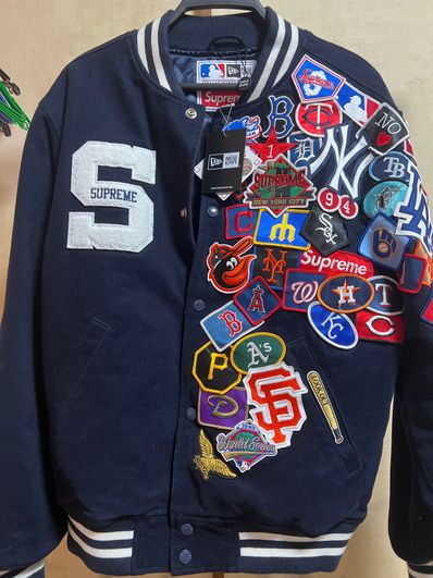 Supreme / New Era®/ MLB Varsity Jacket "Navy"