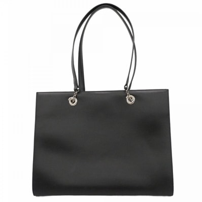 【6dc3714】カルティエ トートバッグ パンテール レザー ブラック シルバー金具【中古】レディース