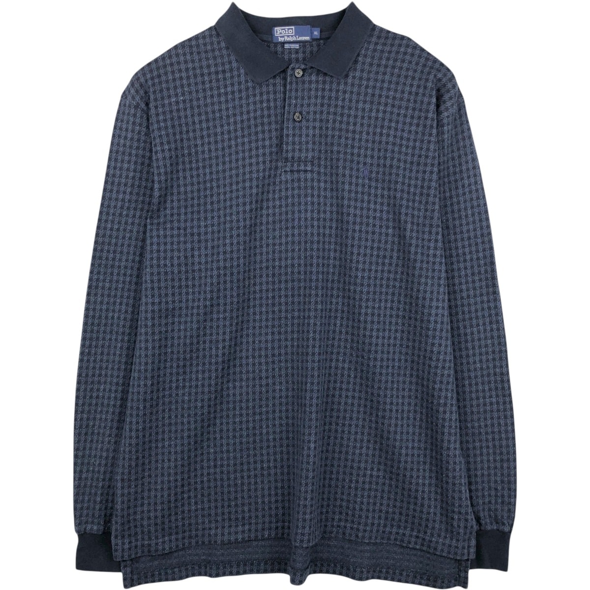 古着 ラルフローレン Ralph Lauren POLO by Ralph Lauren 千鳥格子柄 長袖 チェック ポロシャツ メンズXL相当/eaa652842
