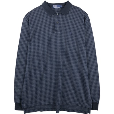 古着 ラルフローレン Ralph Lauren POLO by Ralph Lauren 千鳥格子柄 長袖 チェック ポロシャツ メンズXL相当/eaa652842