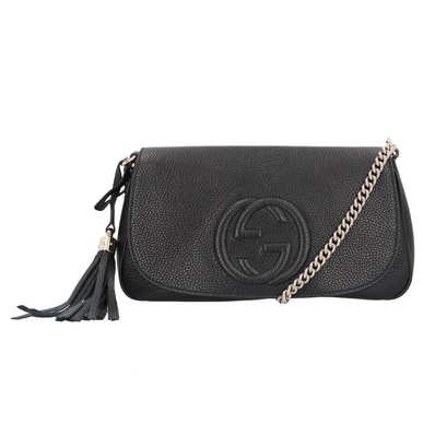 グッチ ソーホー ショルダーバッグ レザー 536224 ブラック レディース GUCCI 中古