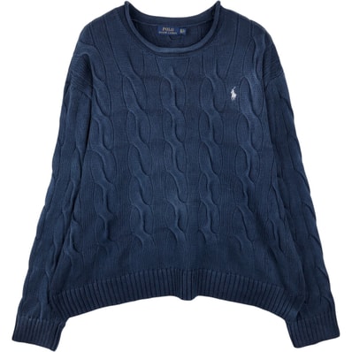 古着 ラルフローレン Ralph Lauren POLO RALPH LAUREN ロールネック コットンニットセーター メンズXL相当/eaa637513