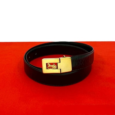 CELINE セリーヌ 馬車金具 ホースキャリッジ バックル レザー ベルト ブラック
34014