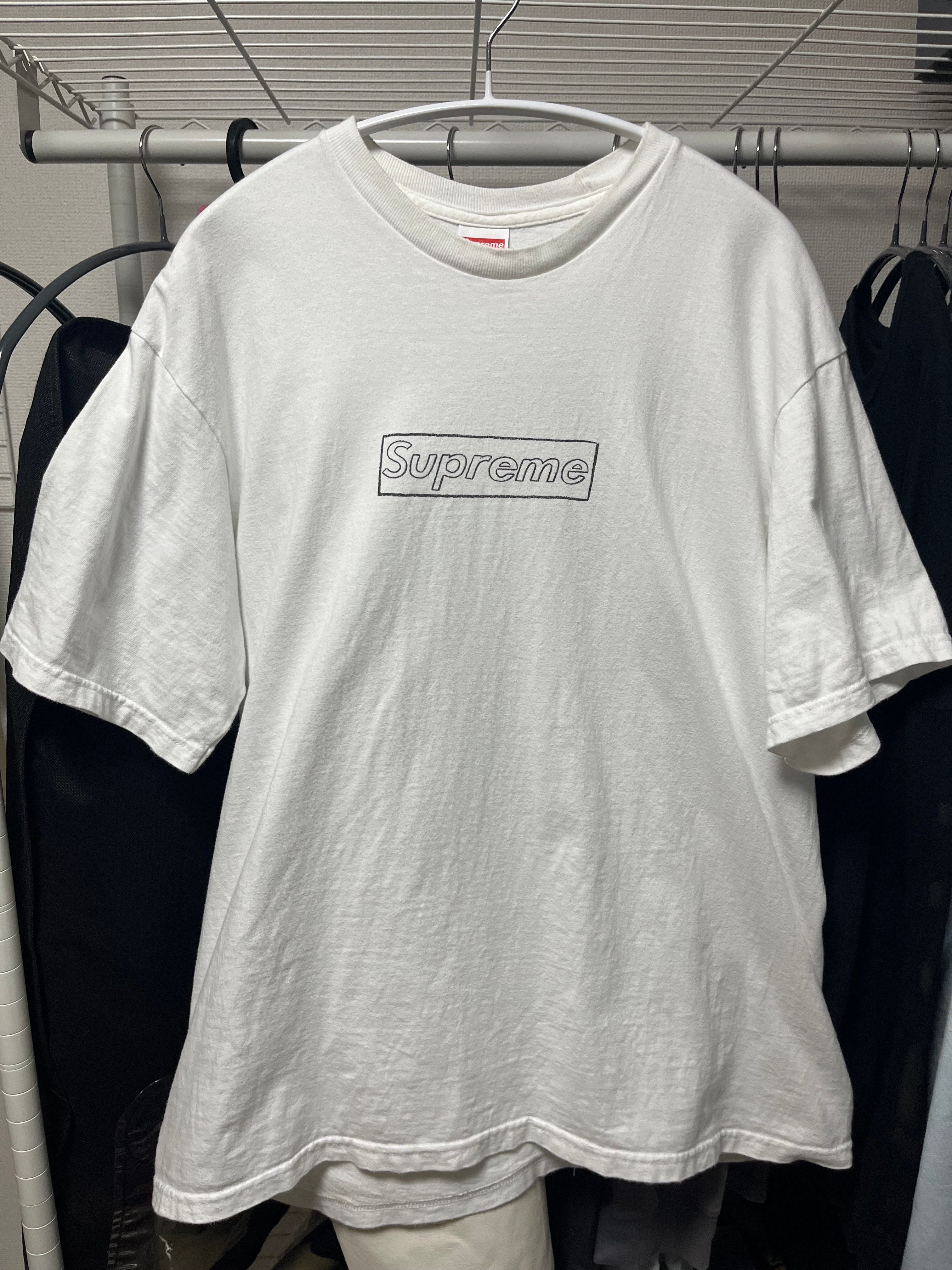 Supreme KAWS Chalk Logo Tee "White"