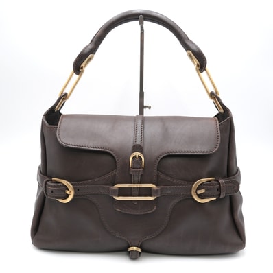 JIMMY CHOO(ジミー チュウ)RAMONA ラモナ ハンドバッグ ショルダーバッグ ブラウン レザー ゴールド金具 レディース【中古】
