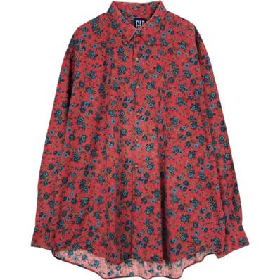 古着 90年代 ギャップ GAP オールドギャップ 総柄 花柄 長袖 ボタンダウンシャツ メンズXL相当 ヴィンテージ/eaa666210