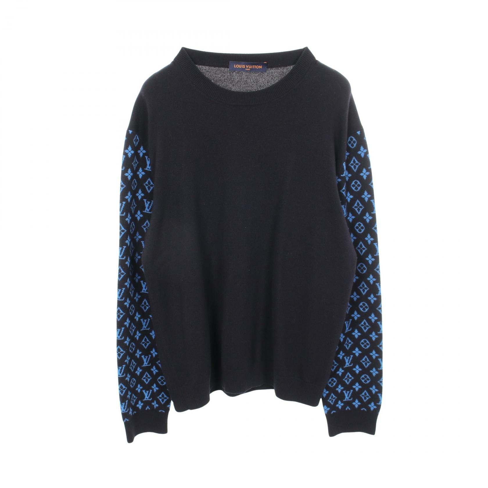 ルイ・ヴィトン LOUIS VUITTON モノグラムスリーブ ニット 衣料品 トップス ウール カシミヤ メンズ ネイビー系 / ブルー系 RM231Q R93 HON42W 【中古】