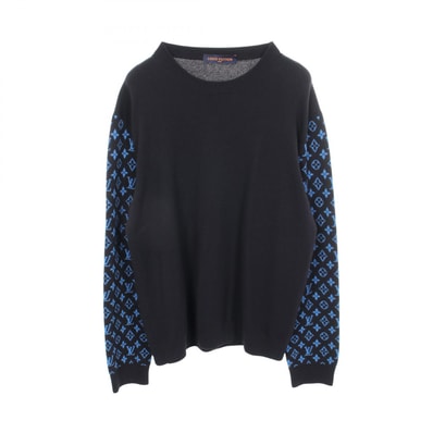 ルイ・ヴィトン LOUIS VUITTON モノグラムスリーブ ニット 衣料品 トップス ウール カシミヤ メンズ ネイビー系 / ブルー系 RM231Q R93 HON42W 【中古】