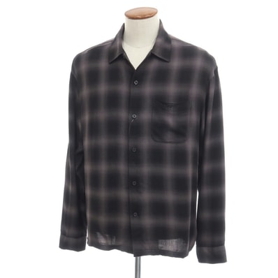 【中古】シュプリーム Supreme 2026年春夏 Shadow Plaid Rayon Shirt レーヨン シャドーチェック カジュアルシャツ ブラックxグレー【サイズM】【メンズ】