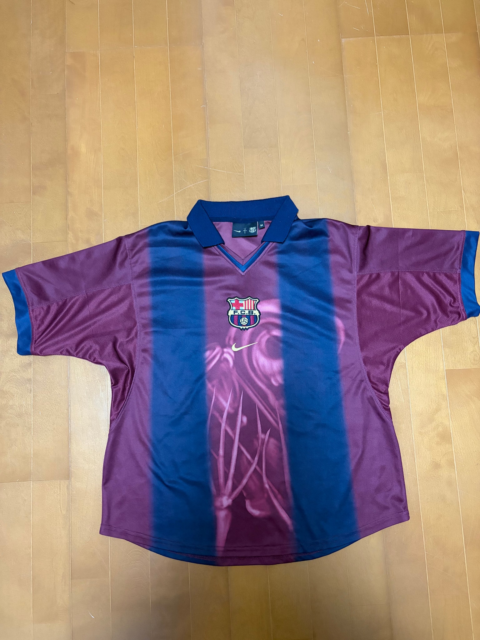 Travis Scott Cactus Jack x Nike x FC Barcelona Retro 2000/01 Home Skeleton Jersey "Burgundy"