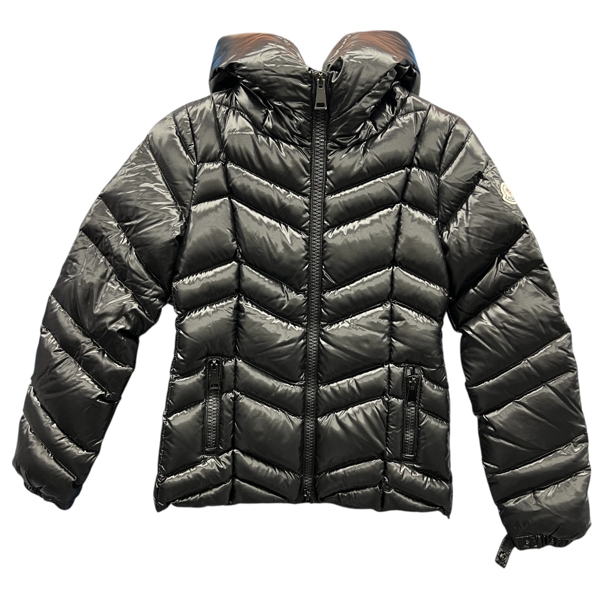 MONCLER 極美品 モンクレール FULIGULE フリグレ 46378 2018年 ダウンジャケット ナイロン フェザー ブラック サイズ0 レディース Aランク 中古 鑑定済 モンクレールダウン