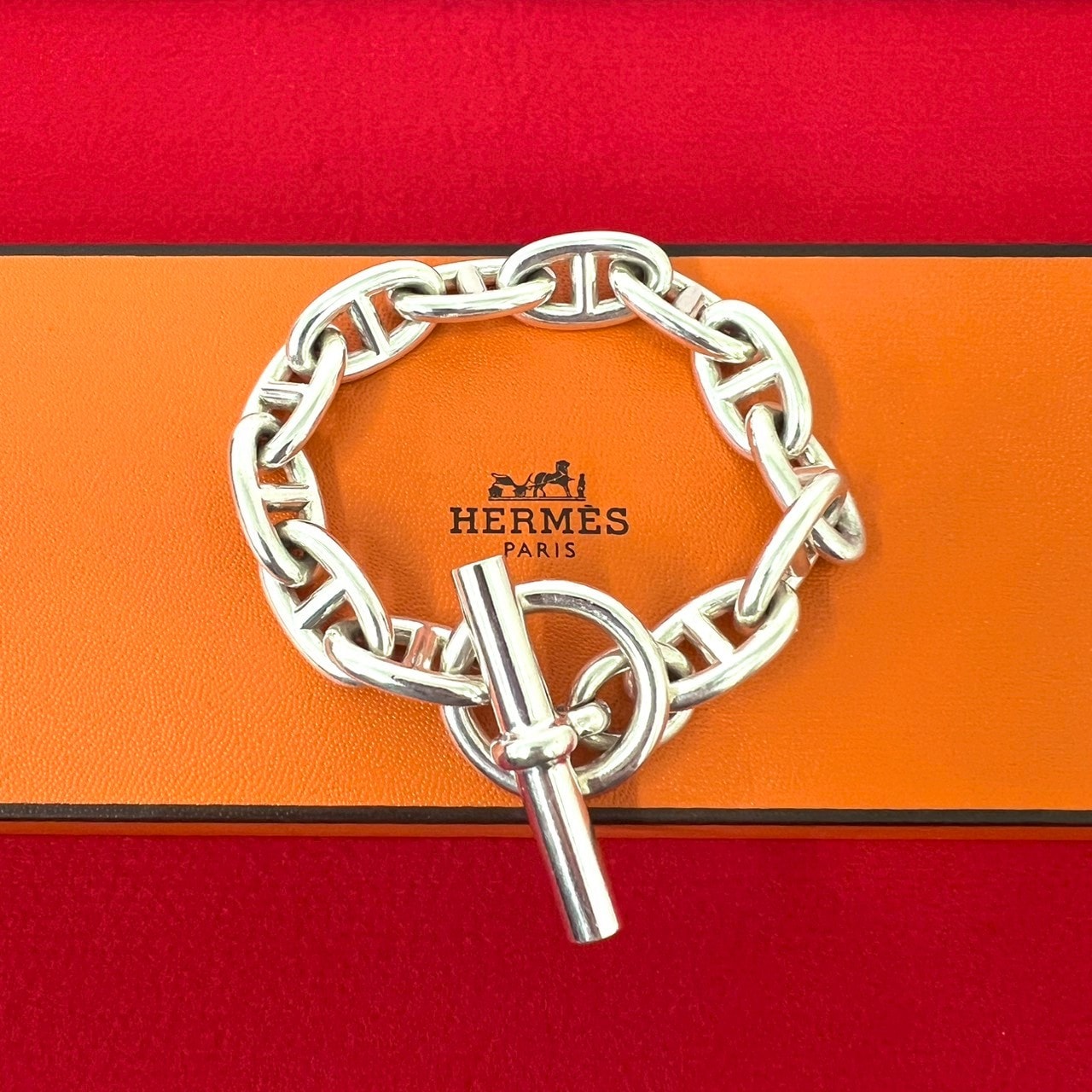 HERMES エルメス シェーヌダンクル GM 12コマ ブレスレット シルバー925 ブレスレット シルバー
 70676