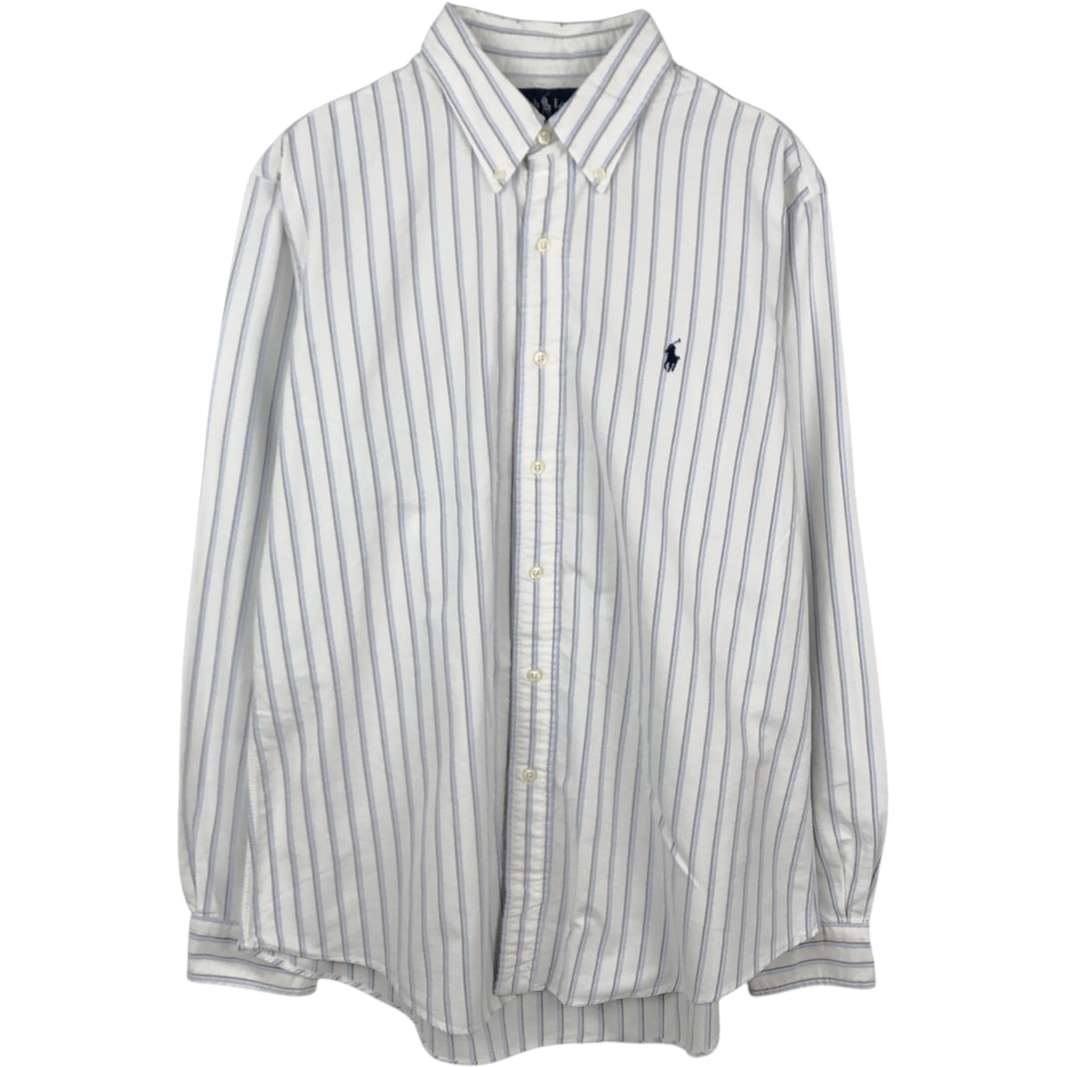 古着 ラルフローレン Ralph Lauren CUSTOM FIT 長袖 ボタンダウンストライプシャツ メンズL相当/eaa666325