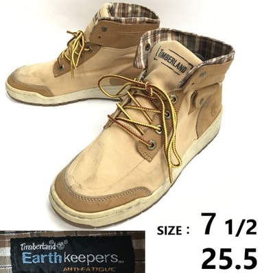 Timberland Earthkeepers/ティンバーランド★本革/ショートブーツ【7.5/25.5/brown/茶】ハイカットスニーカー/Shoes/trainers◆sWB86-52