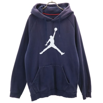 NIKE AIR JORDAN ナイキ エアジョーダン 長袖 スウェットパーカー S ネイビー 裏起毛 プルオーバー