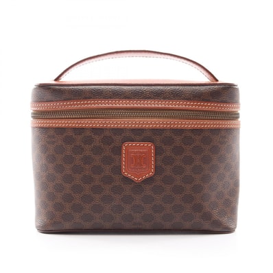 セリーヌ CELINE マカダム ハンドバッグ バッグ PVCコーティングキャンバス レザー レディース ブラウン系 【中古】