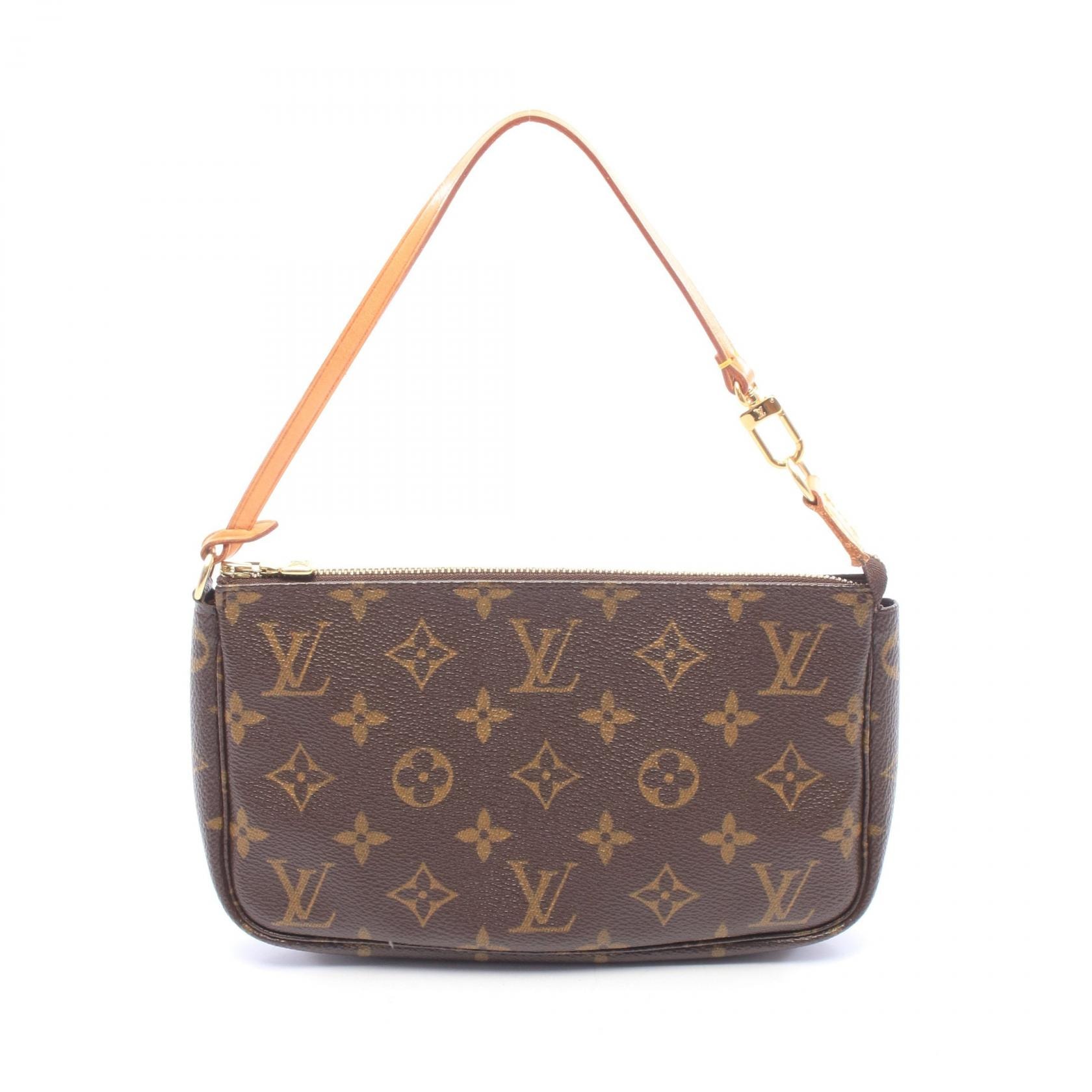ルイ・ヴィトン LOUIS VUITTON ポシェットアクセソワール モノグラム ハンドバッグ バッグ PVCコーティングキャンバス レザー モノグラム レディース ブラウン系 M51980 【中古】