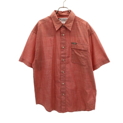 Columbia コロンビア 半袖 シャツ M レッド系 アウトドア