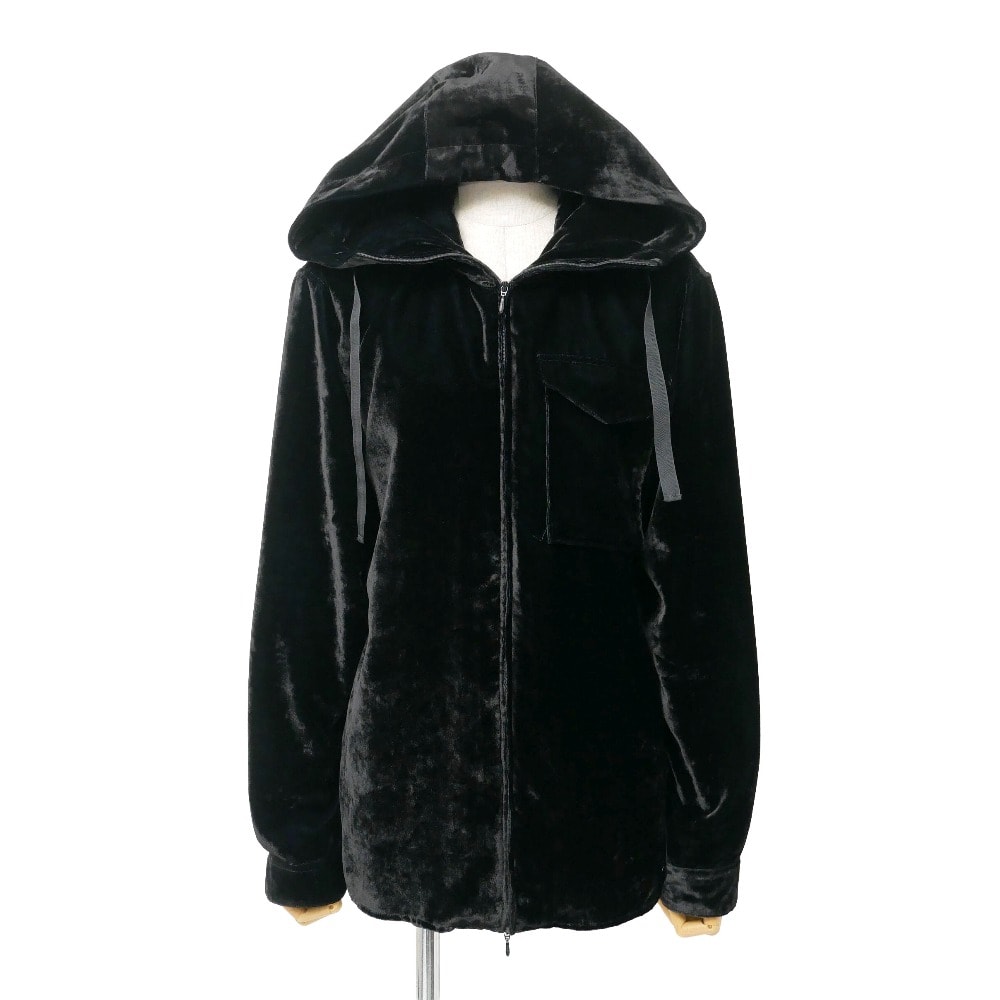■美品■Emporio Armani エンポリオ・アルマーニ パーカー サイズ38 ベロア フーデッド ブランド古着【中古】20260527/RA9534