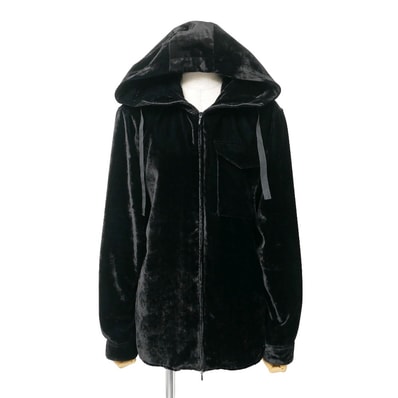 ■美品■Emporio Armani エンポリオ・アルマーニ パーカー サイズ38 ベロア フーデッド ブランド古着【中古】20260527/RA9534