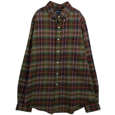 古着 ラルフローレン Ralph Lauren CLASSIC FIT 長袖 ボタンダウンチェックシャツ メンズXL相当/eaa628943
