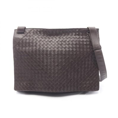 ボッテガヴェネタ BOTTEGA VENETA イントレチャート メッセンジャーバッグ ショルダーバッグ バッグ レザー メンズ ブラウン系 【中古】