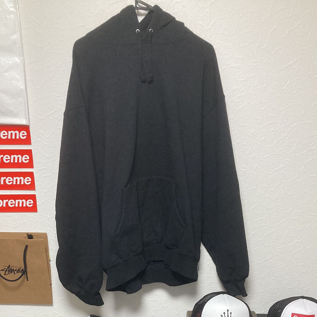 Supreme Satin Applique Hooded Sweatshirt "Black" (24FW)