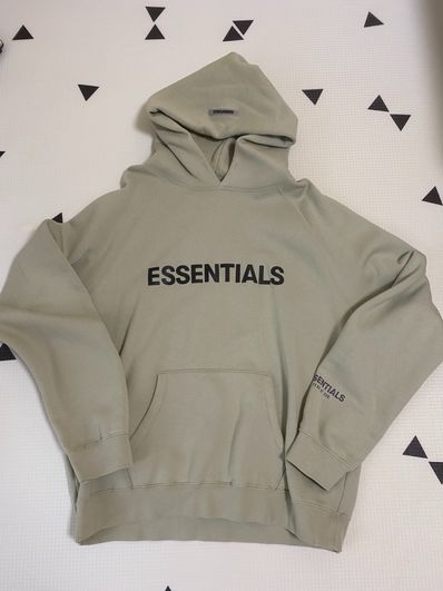 FEAR OF GOD ESSENTIALS 3D Silicon Applique Pullover Hoodie "Alfalfa Sage"