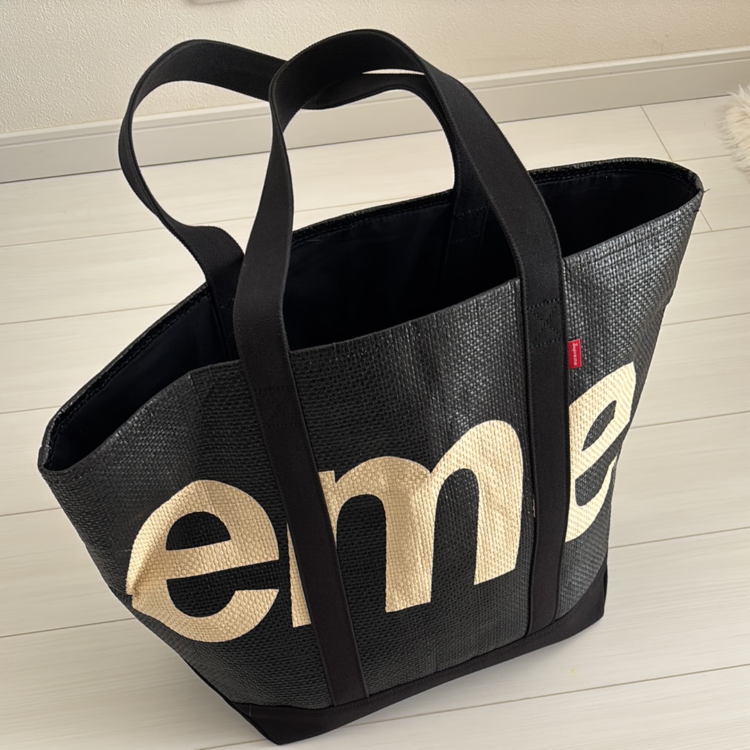 靴/バッグ supreme raffia tote bag Black Supreme Raffia Tote 