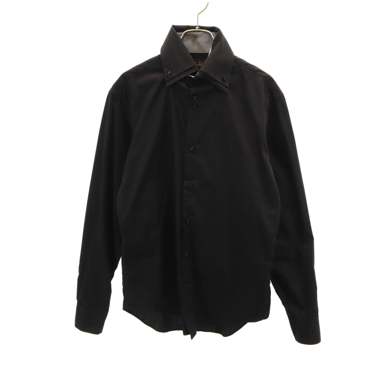 美品 ZARA MAN ザラマン 長袖 ボタンダウンシャツ M ブラック