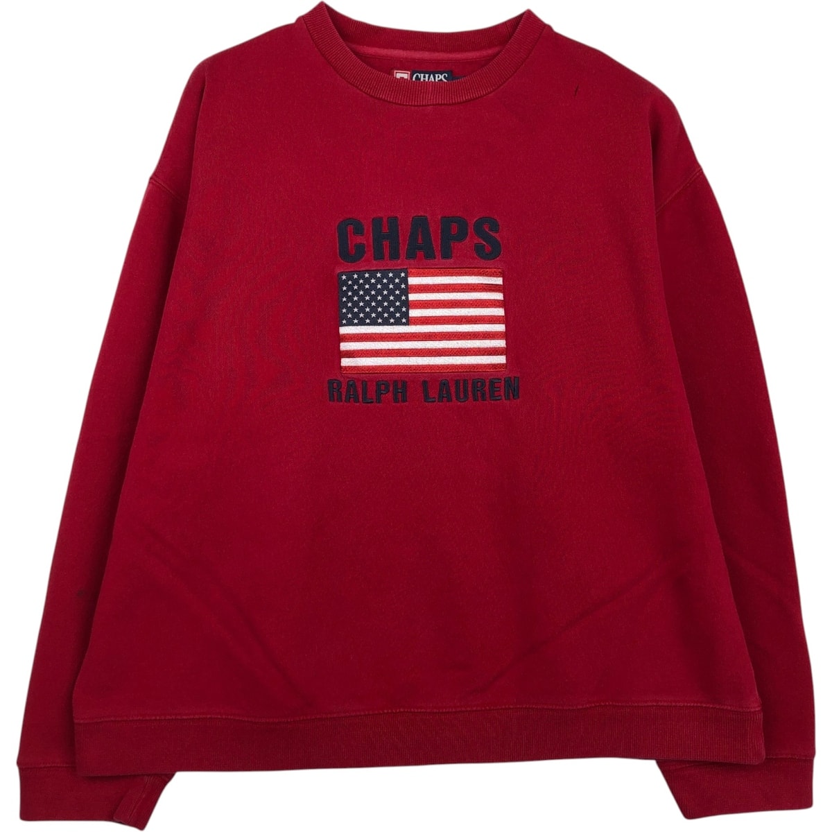 古着 ラルフローレン Ralph Lauren CHAPS チャップス 星条旗柄 ロゴスウェットシャツ トレーナー メンズXL相当/eaa633678