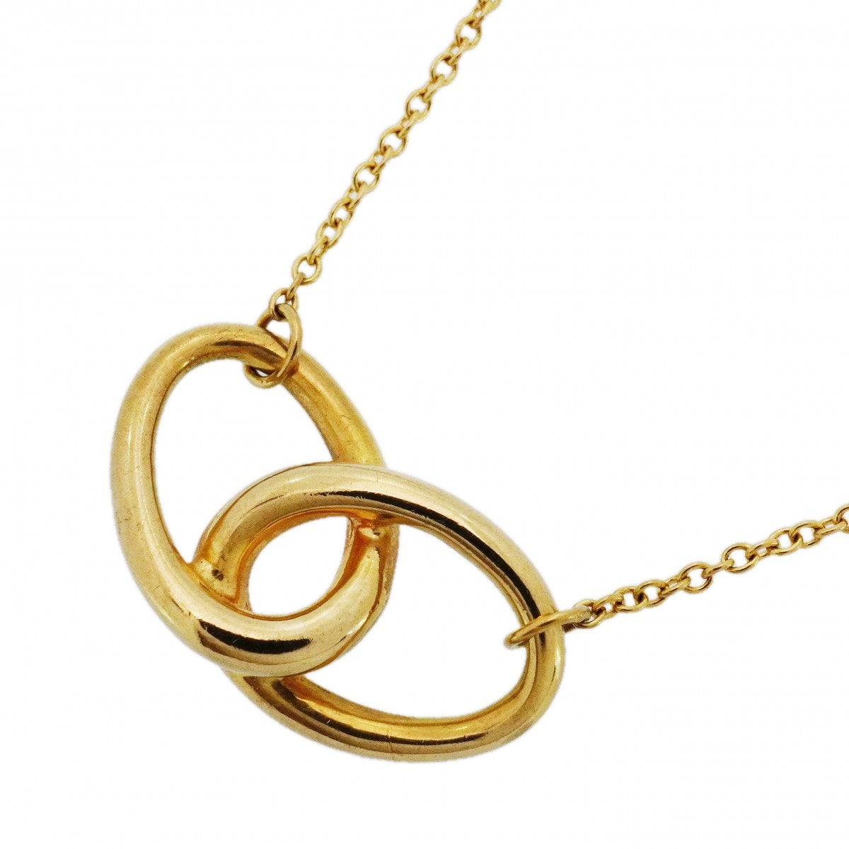 【6jcb0979】ティファニー ネックレス ダブルループ K18YG イエローゴールド【中古】レディース