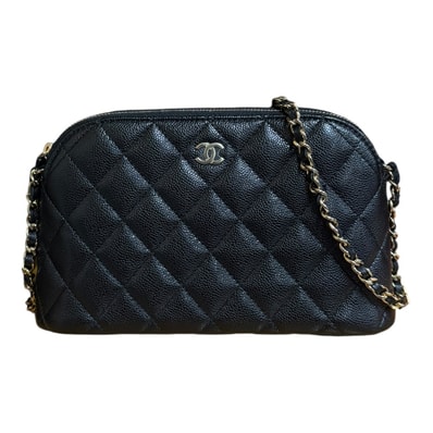 シャネル マトラッセ ショルダーバッグ キャビアスキン AP4016 ブラック レディース CHANEL 中古