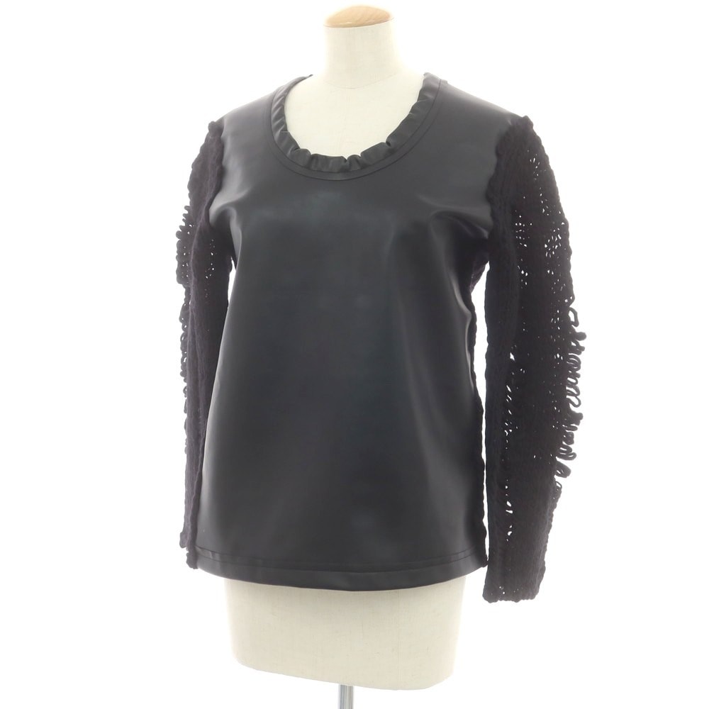 【中古】コムデギャルソン COMME des GARCONS 2024年秋冬 ウール Uネック プルオーバーニット ブラック【サイズXS】【レディース】