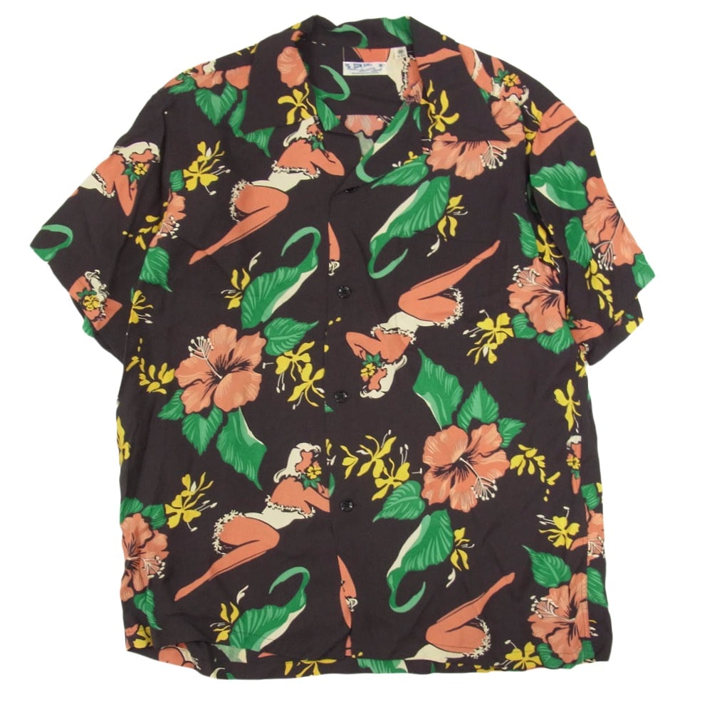 SUN SURF サンサーフ 半袖シャツ SS34450 HIBISCUS LADY ハイビスカス レディース 半袖 アロハシャツ ブラウン系 M【中古】