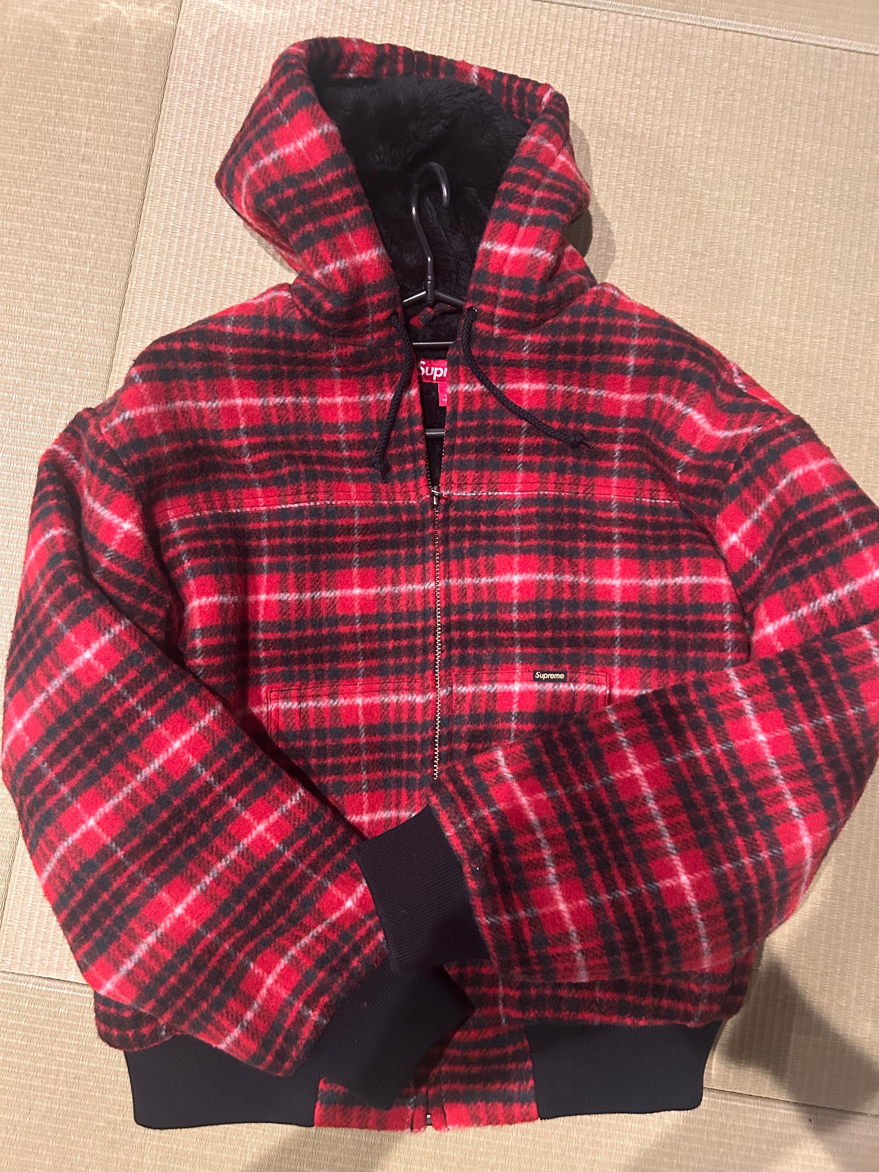 Supreme Plaid Wool Hooded Work Jacket 